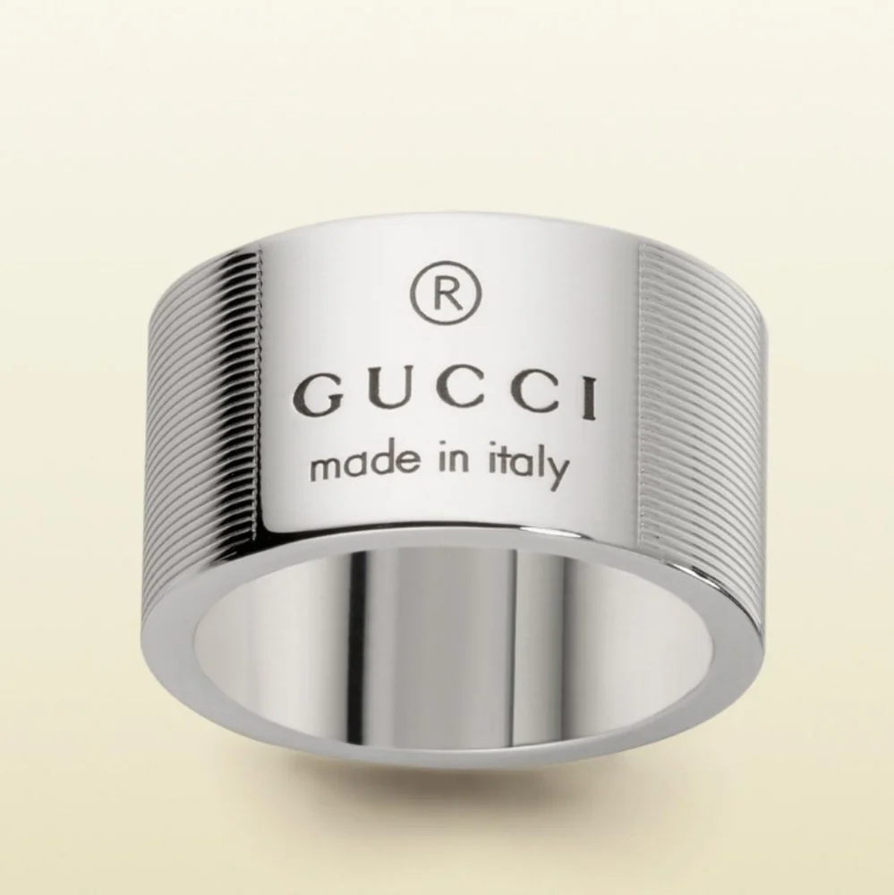 Gucci Men's Metallic Wide Band w/ Gucci Trademark Engraving NIB IT SZ 12/US 6